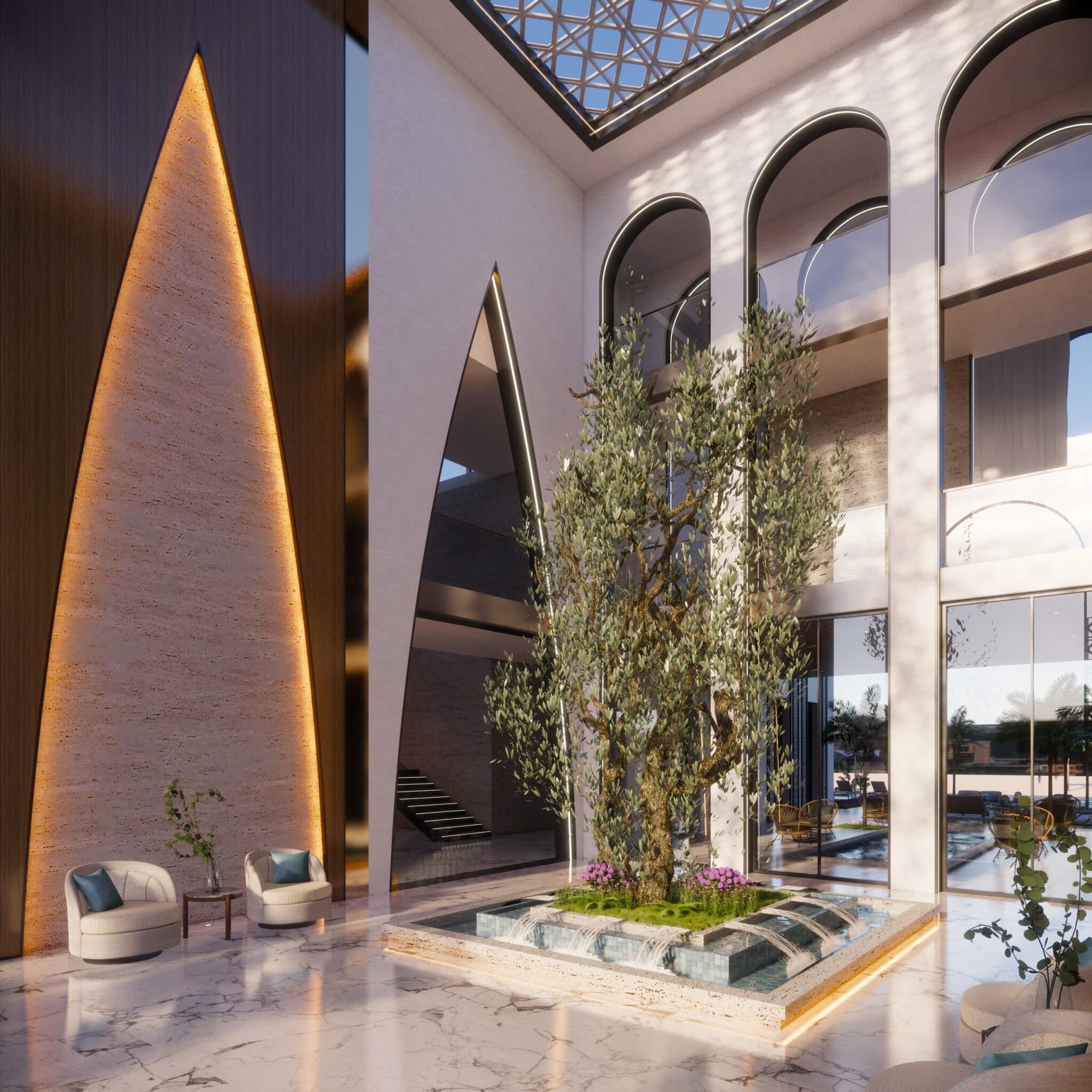 Luxury Garden Landscape Design with Outdoor Kitchens in Dubai